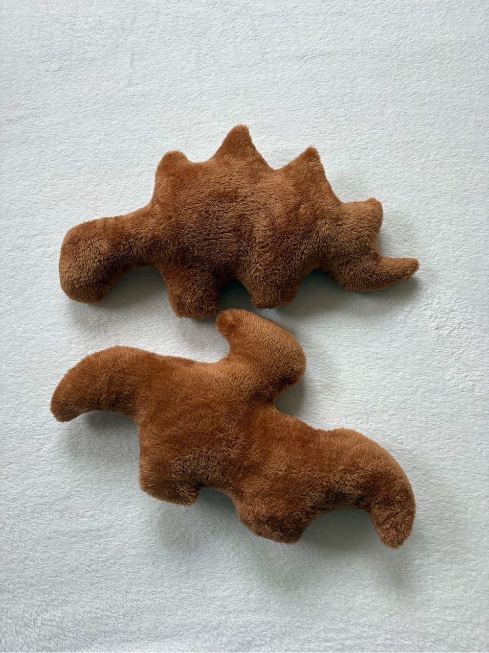 Plush Brown Dinosaur Pillow Pair